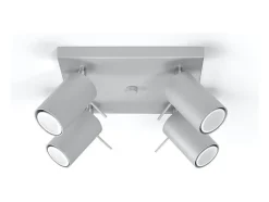 Lámparas de techo Briix moderno de acero - 4 fuentes luminosas 3000K - L.25 x A.16 cm - gris