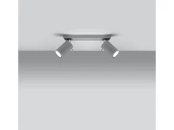 Lámparas de techo Briix moderno de acero - 2 fuentes luminosas 4000K - L.30 x A.16 cm - gris