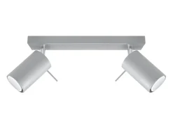 Lámparas de techo Briix moderno de acero - 2 fuentes luminosas 4000K - L.30 x A.16 cm - gris