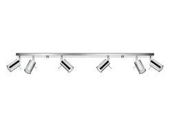 Lámparas de techo Briix moderno de acero - 6 fuentes luminosas 4000K - L.118 x A.16 cm - cromo