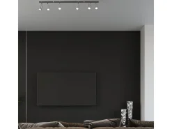 Lámparas de techo Briix moderno de acero - 4 fuentes luminosas 4000K - L.80 x A.16 cm - cromo