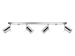 Lámparas de techo Briix moderno de acero - 4 fuentes luminosas 4000K - L.80 x A.16 cm - cromo