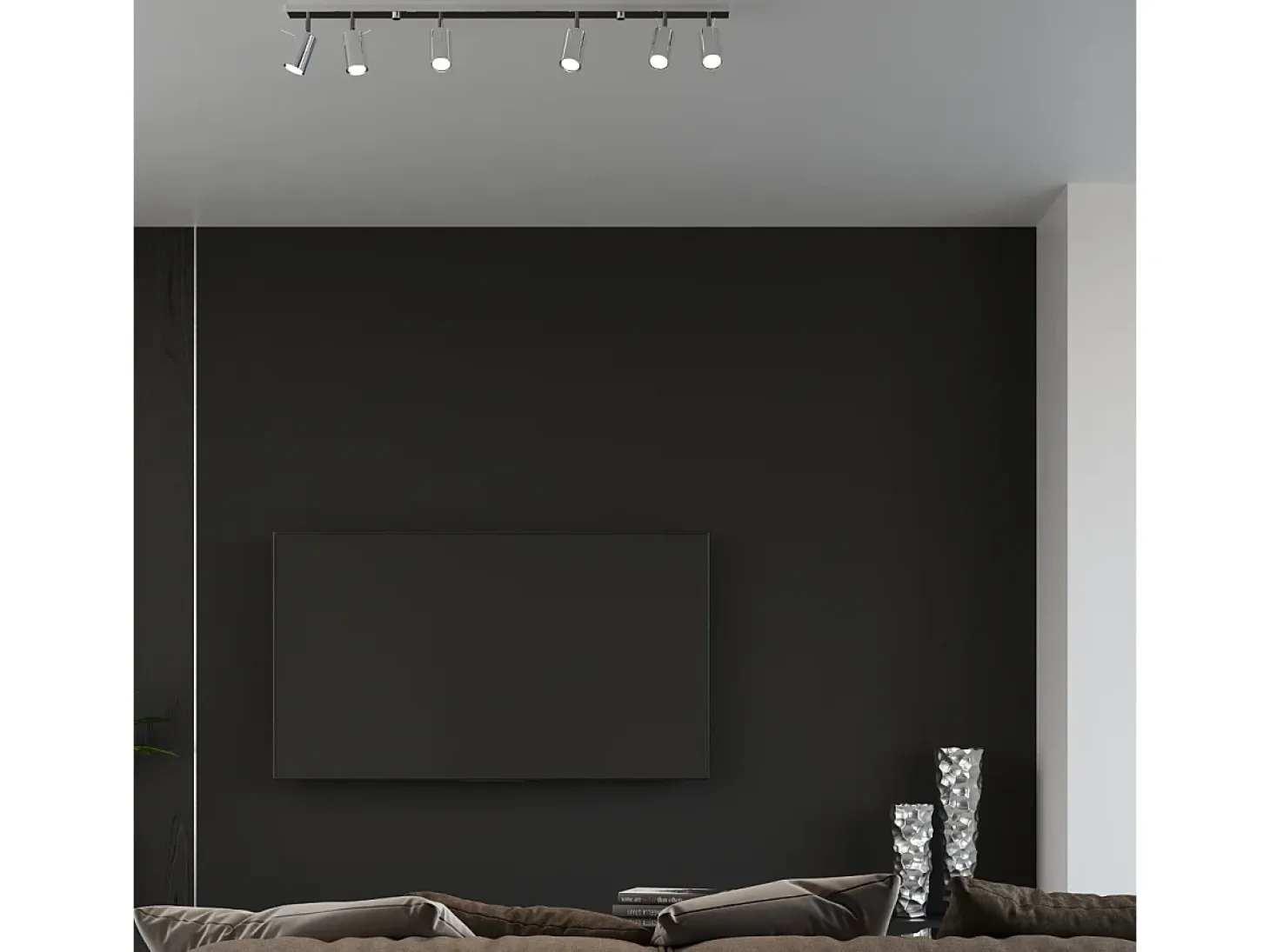 Lámparas de techo Briix moderno de acero - 4 fuentes luminosas 3000K - L.80 x A.16 cm - cromo