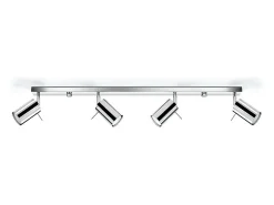Lámparas de techo Briix moderno de acero - 4 fuentes luminosas 3000K - L.80 x A.16 cm - cromo