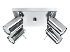 Lámparas de techo Briix moderno de acero - 4 fuentes luminosas 3000K - L.25 x A.16 cm - cromo