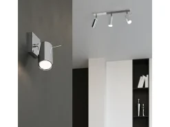Lámparas de techo Briix moderno de acero - 6 fuentes luminosas 3000K - L.118 x A.16 cm - cromo