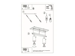 Lámparas de techo Briix moderno de acero - 2 fuentes luminosas 4000K - L.30 x A.16 cm - cromo