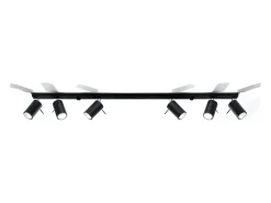 Lámparas de techo Briix moderno de acero - 6 fuentes luminosas 4000K - L.118 x A.16 cm - negro