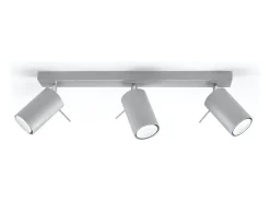 Lámparas de techo Briix moderno de acero - 3 fuentes luminosas 3000K - L.45 x A.16 cm - gris