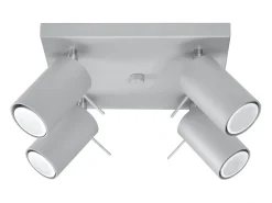 Lámparas de techo Briix moderno de acero - 4 fuentes luminosas 4000K - L.25 x A.16 cm - gris