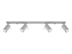 Lámparas de techo Briix moderno de acero - 4 fuentes luminosas 4000K - L.80 x A.16 cm - gris