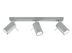 Lámparas de techo Briix moderno de acero - 3 fuentes luminosas 4000K - L.45 x A.16 cm - gris