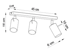 Lámparas de techo Briix moderno de acero - 3 fuentes luminosas 4000K - L.45 x A.16 cm - cromo