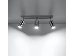 Lámparas de techo Briix moderno de acero - 3 fuentes luminosas 4000K - L.45 x A.16 cm - cromo