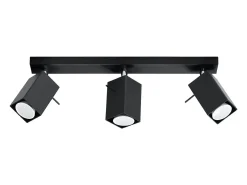Lámparas de techo Briow moderno de acero - 3 fuentes luminosas 4000K - L.45 x A.16 cm - negro