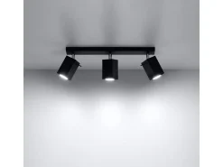 Lámparas de techo Briow moderno de acero - 3 fuentes luminosas 4000K - L.45 x A.16 cm - negro