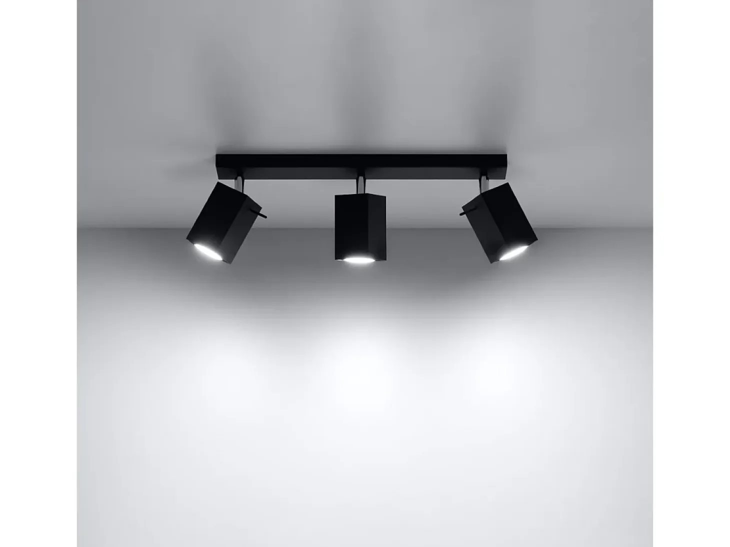 Lámparas de techo Briow moderno de acero - 3 fuentes luminosas 4000K - L.45 x A.16 cm - negro