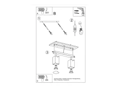 Lámparas de techo Briow moderno de acero - 2 fuentes luminosas 4000K - L.30 x A.16 cm - gris