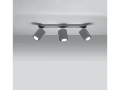 Lámparas de techo Briow moderno de acero - 3 fuentes luminosas 4000K - L.45 x A.16 cm - gris