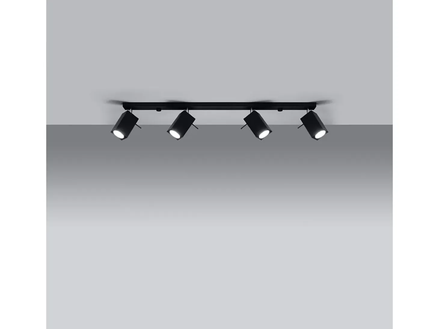 Lámparas de techo Briow moderno de acero - 4 fuentes luminosas 4000K - L.80 x A.16 cm - negro