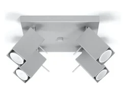 Lámparas de techo Briow moderno de acero - 4 fuentes luminosas 3000K - L.25 x A.16 cm - gris