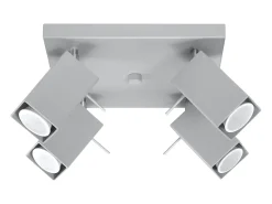 Lámparas de techo Briow moderno de acero - 4 fuentes luminosas 3000K - L.25 x A.16 cm - gris