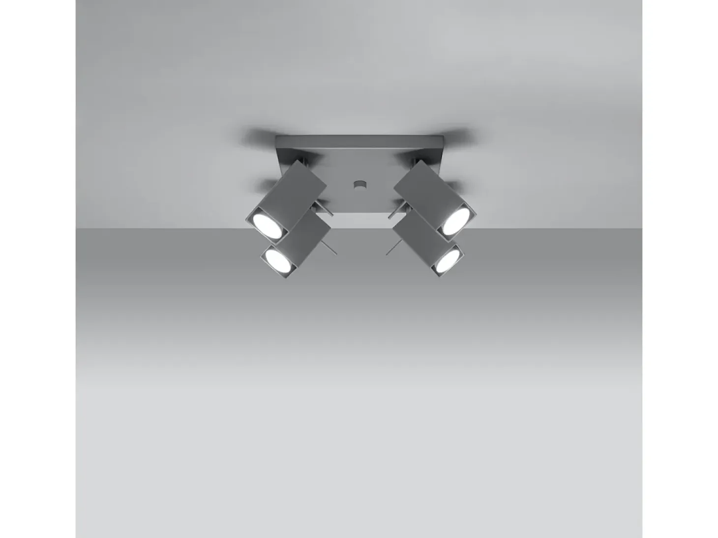 Lámparas de techo Briow moderno de acero - 4 fuentes luminosas 4000K - L.25 x A.16 cm - gris
