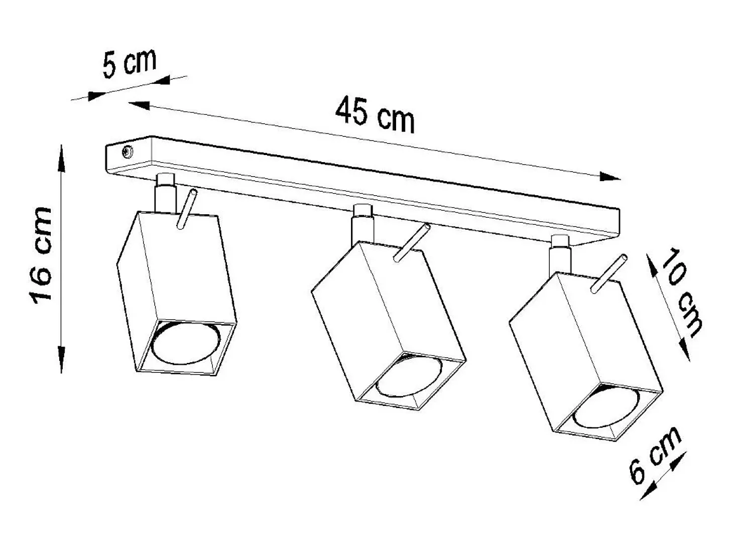 Lámparas de techo Briow moderno de acero - 3 fuentes luminosas 3000K - L.45 x A.16 cm - blanco