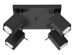 Lámparas de techo Briow moderno de acero - 4 fuentes luminosas 3000K - L.25 x A.16 cm - negro