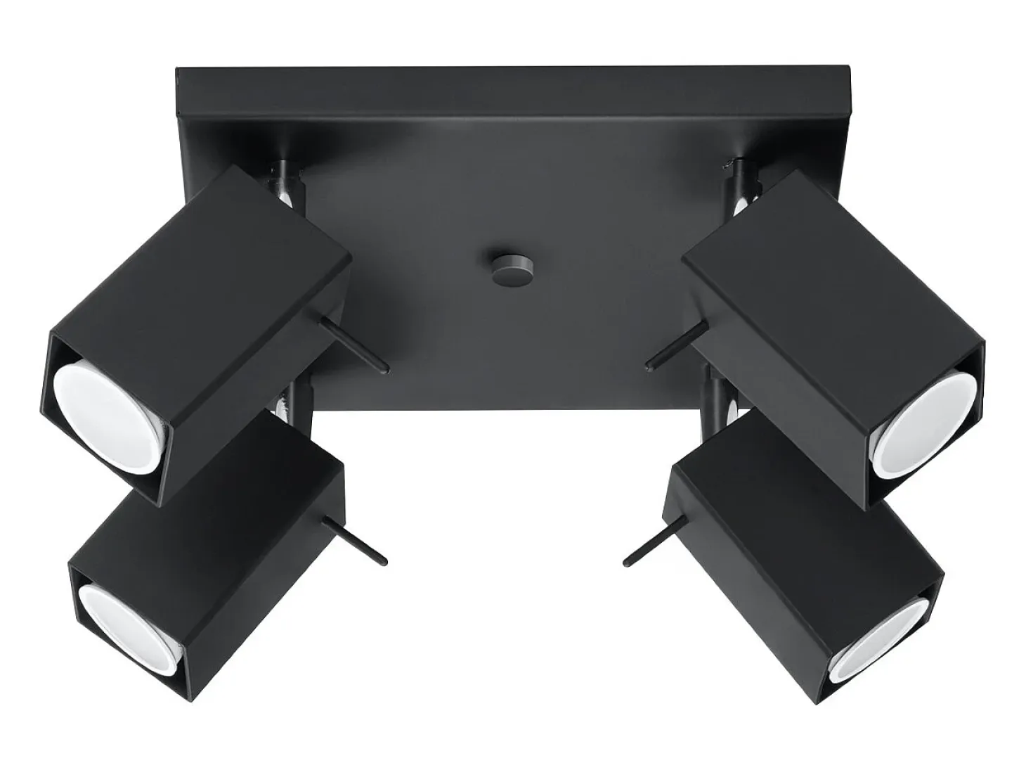 Lámparas de techo Briow moderno de acero - 4 fuentes luminosas 3000K - L.25 x A.16 cm - negro