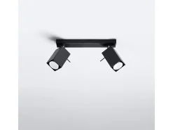 Lámparas de techo Briow moderno de acero - 2 fuentes luminosas 3000K - L.30 x A.16 cm - negro