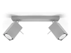 Lámparas de techo Briow moderno de acero - 2 fuentes luminosas 3000K - L.30 x A.16 cm - gris