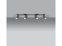 Lámparas de techo Briow moderno de acero - 4 fuentes luminosas 4000K - L.80 x A.16 cm - gris