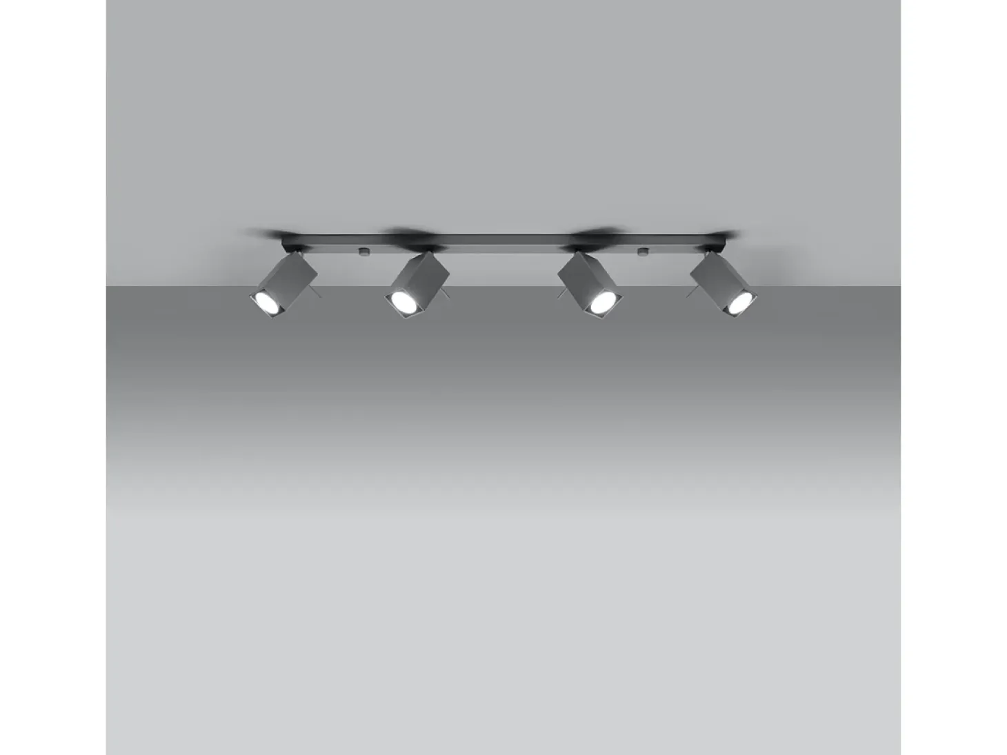 Lámparas de techo Briow moderno de acero - 4 fuentes luminosas 4000K - L.80 x A.16 cm - gris
