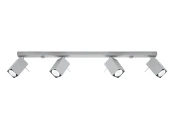Lámparas de techo Briow moderno de acero - 4 fuentes luminosas 4000K - L.80 x A.16 cm - gris