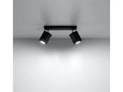 Lámparas de techo Briow moderno de acero - 2 fuentes luminosas 4000K - L.30 x A.16 cm - negro