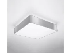 Lámparas de techo Care minimalista de CLORURO DE POLIVINILO - 3 fuentes luminosas 3000K - L.45 x A.11 cm - gris