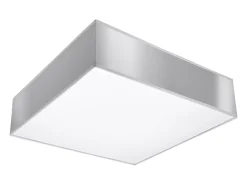 Lámparas de techo Care minimalista de CLORURO DE POLIVINILO - 2 fuentes luminosas 4000K - L.35 x A.11 cm - gris