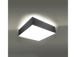 Lámparas de techo Care minimalista de CLORURO DE POLIVINILO - 2 fuentes luminosas 4000K - L.35 x A.11 cm - gris
