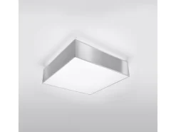 Lámparas de techo Care minimalista de CLORURO DE POLIVINILO - 2 fuentes luminosas 3000K - L.35 x A.11 cm - gris