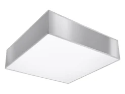 Lámparas de techo Care minimalista de CLORURO DE POLIVINILO - 2 fuentes luminosas 3000K - L.35 x A.11 cm - gris