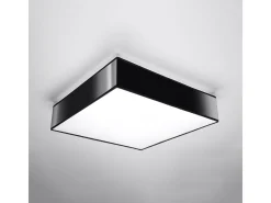 Lámparas de techo Care minimalista de CLORURO DE POLIVINILO - 4 fuentes luminosas 3000K - L.55 x A.11 cm - negro