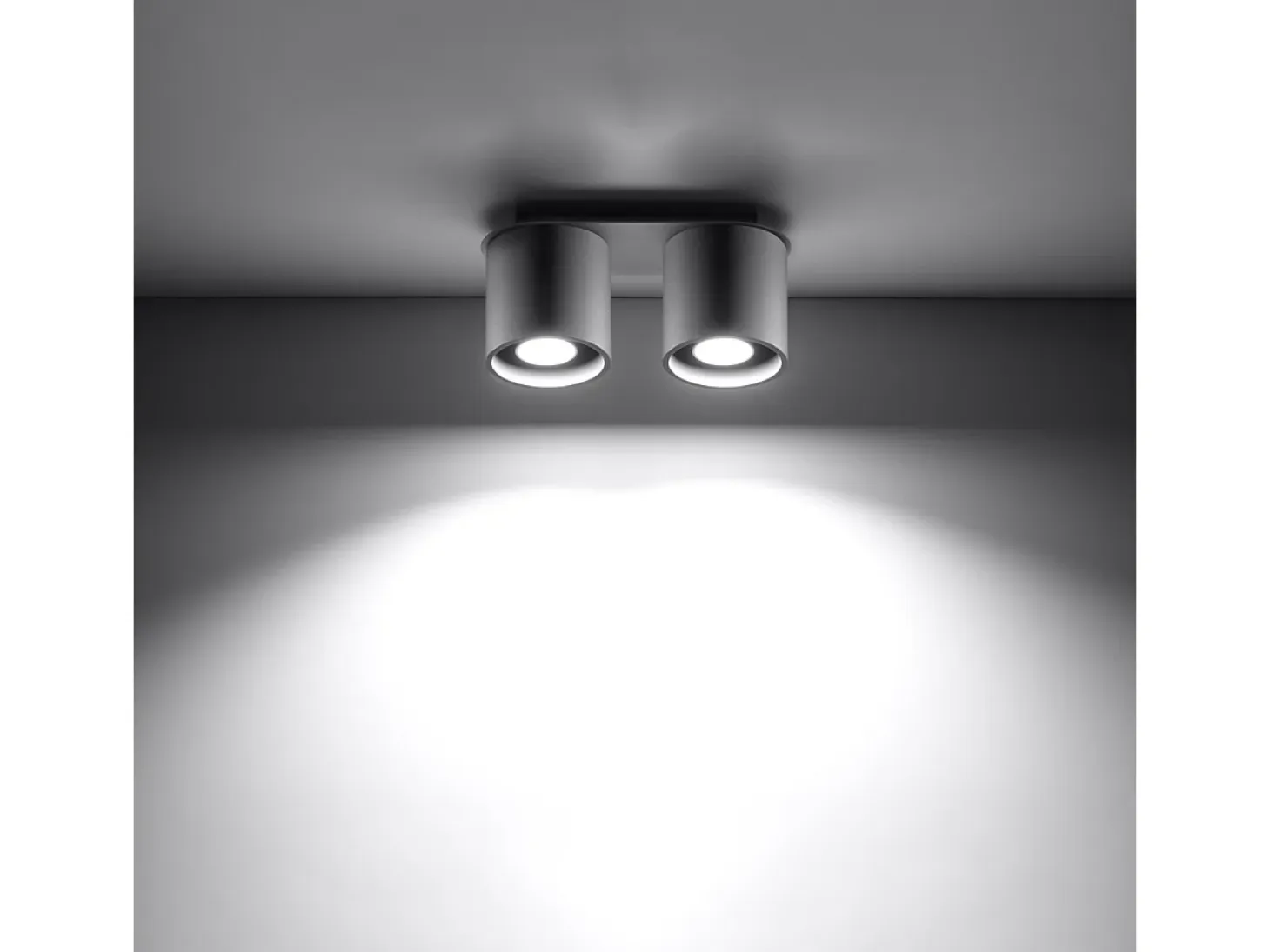 Lámparas de techo Celeris moderno de aluminio - 2 fuentes luminosas 4000K - L.26 x A.12 cm - gris