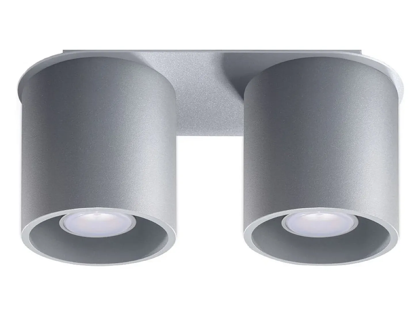 Lámparas de techo Celeris moderno de aluminio - 2 fuentes luminosas 4000K - L.26 x A.12 cm - gris