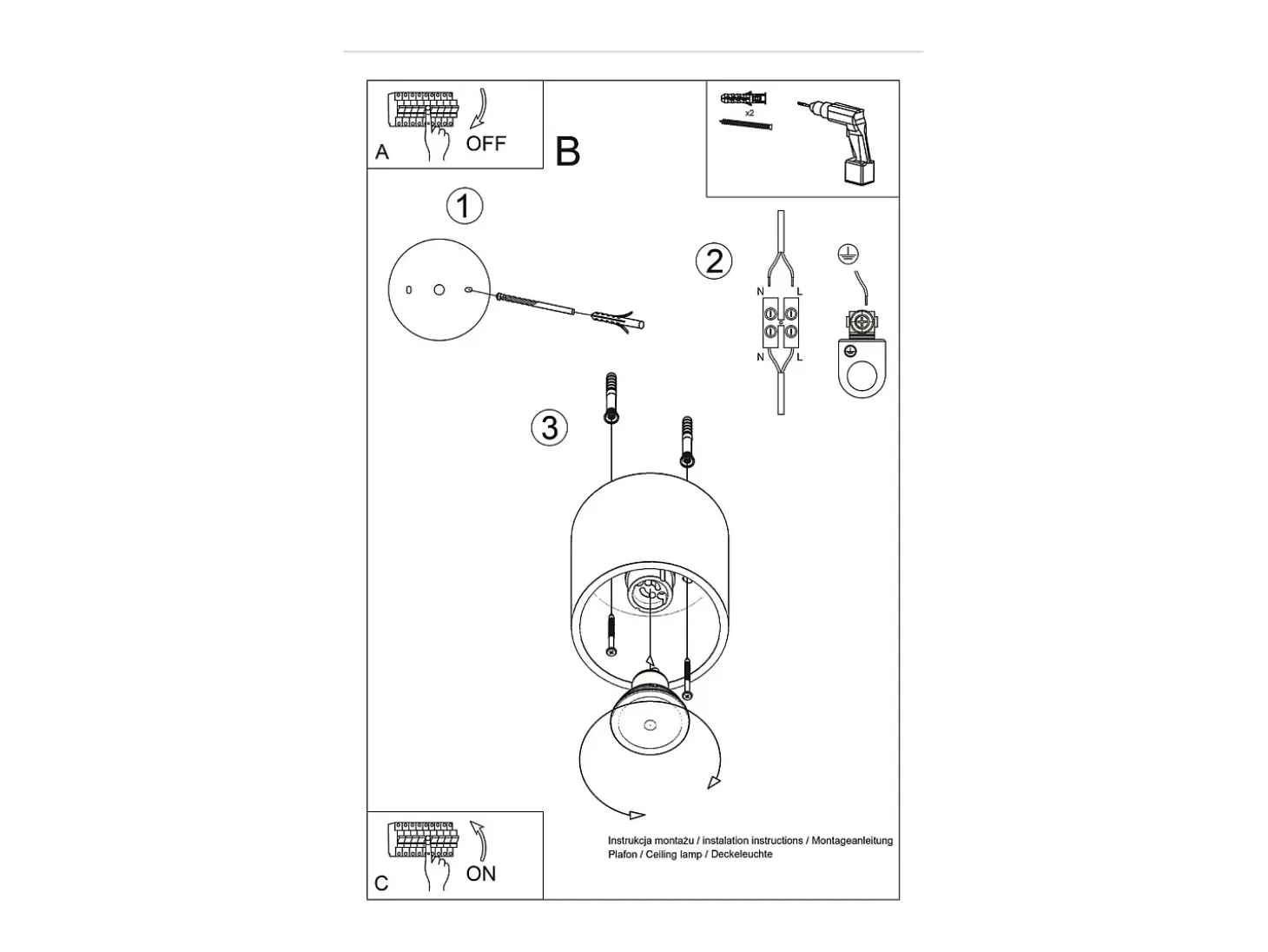 Lámparas de techo Celeris moderno de aluminio - 1 fuentes luminosas 3000K - L.10 x A.10 cm - gris