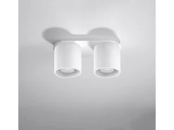 Lámparas de techo Celeris moderno de aluminio - 2 fuentes luminosas 3000K - L.26 x A.12 cm - blanco