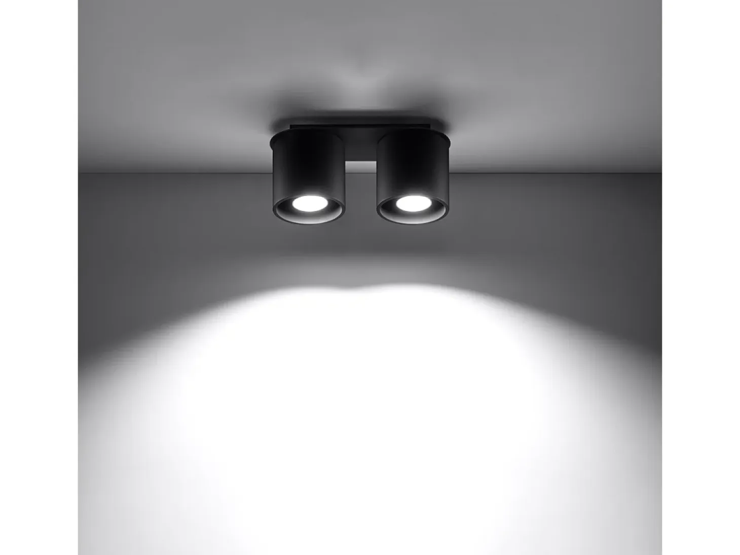 Lámparas de techo Celeris moderno de aluminio - 2 fuentes luminosas 4000K - L.26 x A.12 cm - negro
