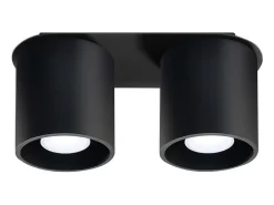 Lámparas de techo Celeris moderno de aluminio - 2 fuentes luminosas 4000K - L.26 x A.12 cm - negro