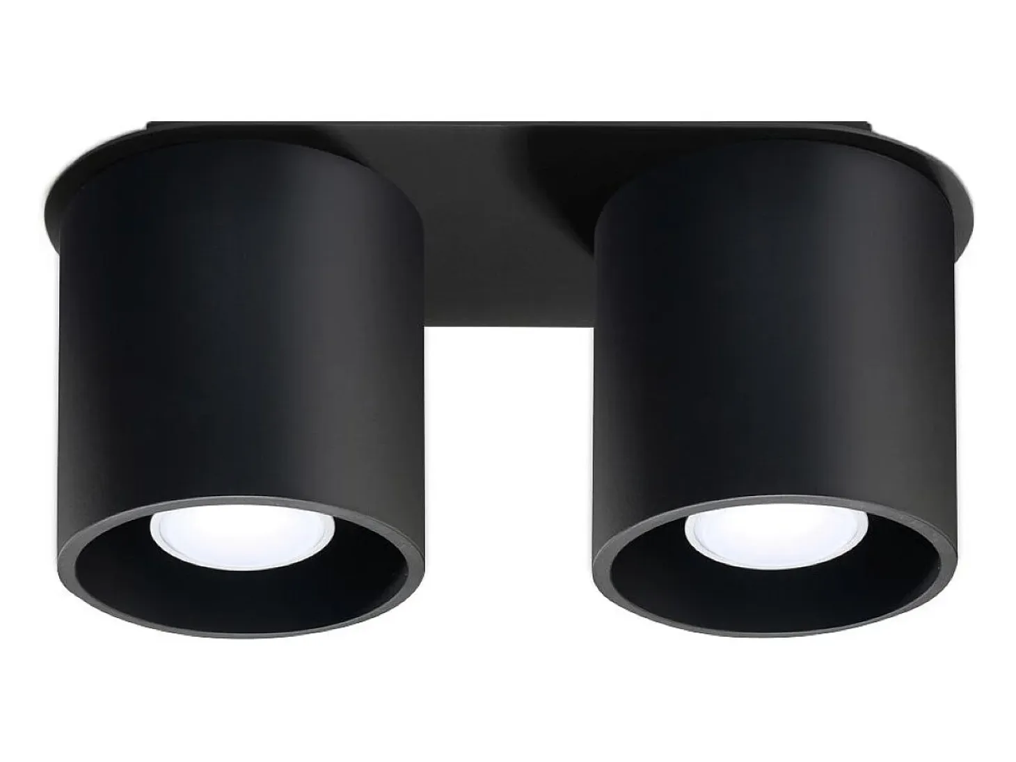 Lámparas de techo Celeris moderno de aluminio - 2 fuentes luminosas 4000K - L.26 x A.12 cm - negro