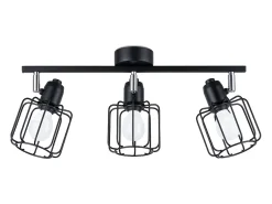 Lámparas de techo Celubi moderno de acero - 3 fuentes luminosas 4000K - L.48 x A.19 cm - negro